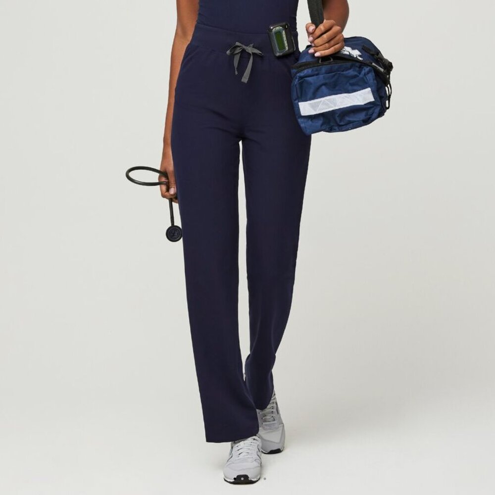FIGS High Waisted Livingston Basic Scrub Pants - Navy, size XS